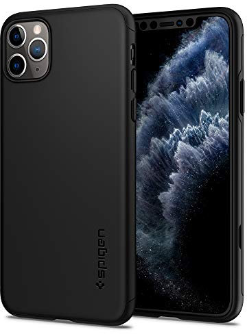 Spigen Thin Fit Classic Compatible with iPhone 11 Pro Max Case, Slim and Minimalist Mobile Phone Case for iPhone 11 Pro Max Case, Matte Black 075CS27432