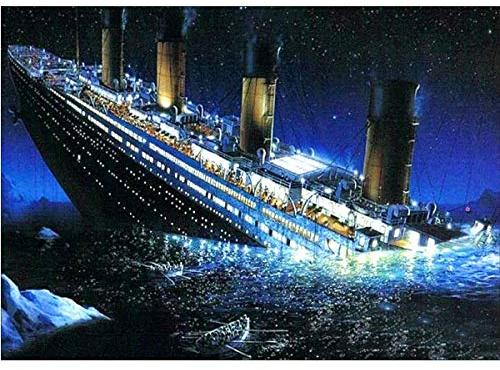 5D Diamond Painting Diamant Malerei Painting Bilder, Wowdecor Titanic Schiffswrack Meer Boot Full Set Groß DIY Diamant Gemälde Malen Nach Zahlen