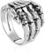Daesar Herren 925 Silber Ringe Totenkopf Skelett Hand Gothic Ring Partnerring Classic Größe 60 (19.1)