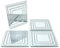 Set of 4 Glass Sparkly Silver Square Glitter Design Mirrored Tea Coffee Coasters