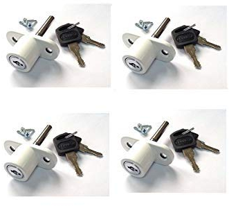 Cerradura de ventanas correderas Blanco PACK 4 - LLAVES IGUALES