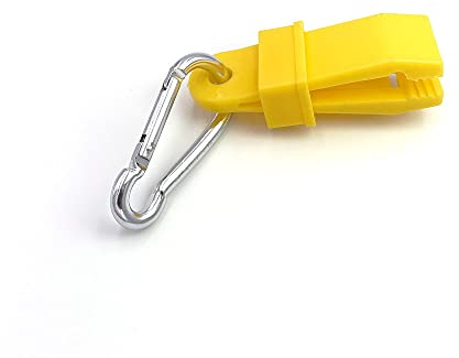 LIFE IS SIMPLE Handschuhhalter mit Karabiner | Sanitäter Ausrüstung, für Polizei & Feuerwehr Handschuhe, Security | Handschuklammer für Gürtel oder Kleidung | gelb