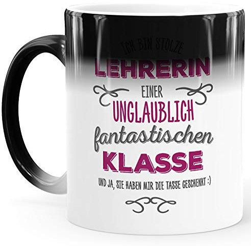 MoonWorks® Zaubertasse Farbwechsel Tasse Ich bin stolze Chefin eines ungeheuer fantastischen Teams Geschenk Bürotasse Lehrer weiß Magic-Tasse