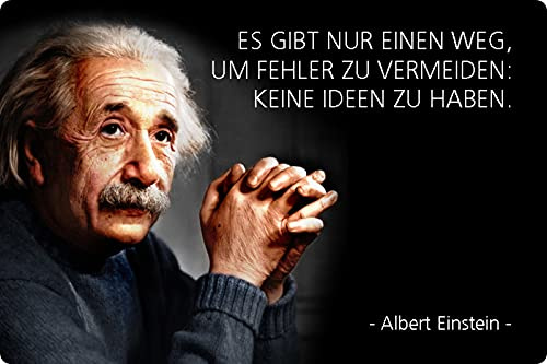 generisch Blechschild 20x30cm gewölbt incl. 4 Magneten Es gibt nur einen Weg um Fehler Zitat Einstein Deko Geschenk Schild