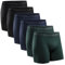 DANISH ENDURANCE Cotton Boxers for Men with Optional Fly, Breathable Men's Underwear Trunks, 6 Pack, Multicolor (2 X Black, 2 X Green, 2 X Blue Melange), L
