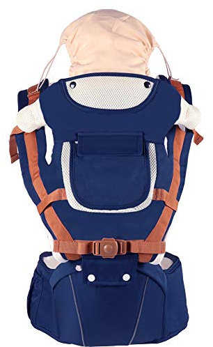 WONOOS Kindertrage, Ergonomische 360 ​​° Babytrage, Bequeme Verstellbare Positionen, Passend Für Alle Neugeborenen Kleinkind Perfekt Zum Wandern Einkaufen Reisen,Sapphire Blue