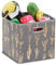 Relaxdays Faltbox, Aufbewahrungsbox quadratisch, HBT: 29 x 28,5 x 28,5 cm, für Regal, Ordnungsbox ohne Deckel, grau/Gold