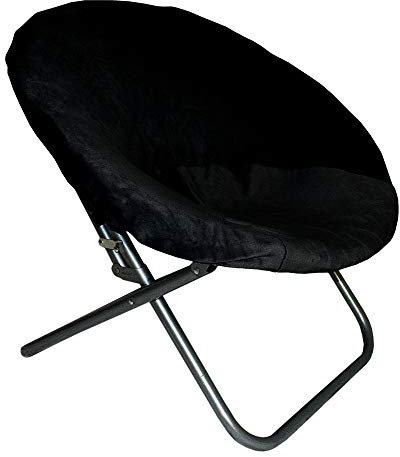 Saucer Chair Moon Chair COVER Super Soft (Black) Round Chair COVER – Premium Saucer Chair Cover Stretchy and Lightweight Papasan COVER Replacement Designed for Seats 28-30-inch x 29-32-inch…