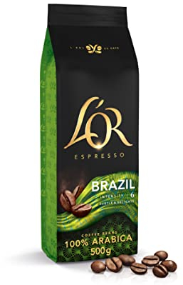 L'OR Espresso Brazil Café en Grano Natural 100% Arábica - Intensidad 6 | 500g