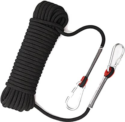 Yimihua Climbing rope Black 16mm Multifunction Safety Rope For Climbing，Multifunctional Safety Rope For Home Emergency Rock Climbing Hiking，10M-100M(Size:100M)