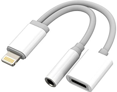 Phone AUX Adapter for Headphone Jack Cable Lightning to 3.5mm Splitter Dongle Charge Connector Cord(2in1)MFI Certified Audio Music Earbud Power Charging Converter for Apple 11 12 13 14 ProMax 7 8Plus