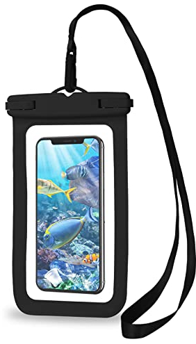 WLLHYF wasserdichte Handytasche IPX8 wasserdichte Handytasche Universelle Schwimmende Unterwasser Trockentasche Handyhülle für alle Handy Modelle Urlaub Schwimmen 178 cm (1 Packung Schwarz)