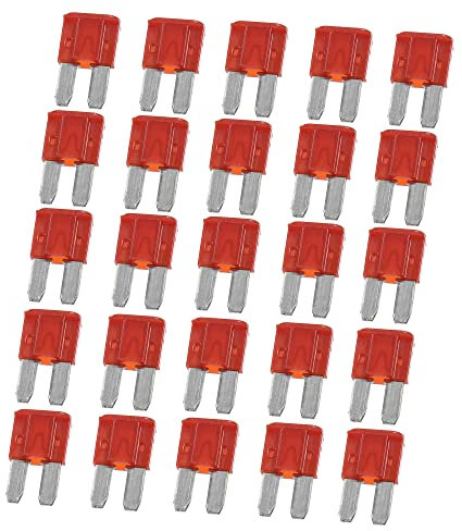 A ABSOPRO 25 Stück Auto Mini Klinge Sicherungen 10A 10Amp für Boot LKW Motorrad Rot