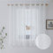 CUCRAF Leinenoptik Weiß Voile Vorhänge mit Ösen Halbtransparent Gardine für Schlafzimmer Wohnzimmer H145 x B140cm 2er Set,Weiß