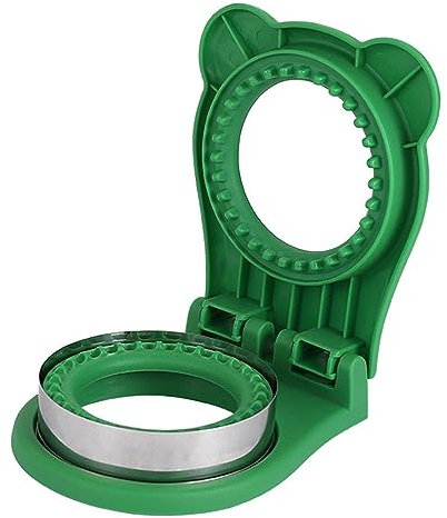 Cortadora de Sándwich, Sandwichera Redonda de Acero Inoxidable con Protección para Las Manos Segura y Fiable Fácil de Limpiar Duradera Prensa para Hacer Sándwiches (Verde)