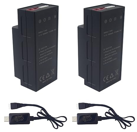 2PCS 11.1V 1050mAh 25C 3S Lipo Akku mit T Stecker und USB Ladekabel für MJX H16 H16P H16E H16GT H16BM H16PL 14301 RC High-Speed Drift Modell Spielzeug Auto
