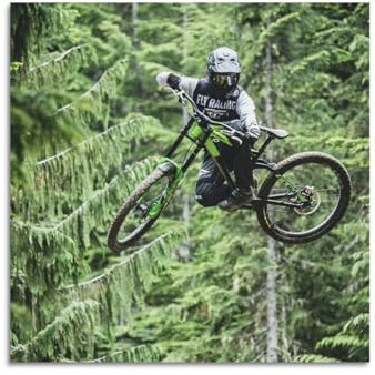 NOHF Extreme Mountainbiking DownHill Sport-Poster, Wandkunstdruck, Retro-Ästhetik, Raumdekoration, Bürodekoration, 30 x 30 cm, ungerahmt
