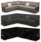 Futura Premium L Shaped Garden Furniture Covers Waterproof 222x286x80cm, Heavy Duty 600D Oxford Fabric Outdoor Rattan Corner Sofa Cover, PVC Lined, Air Vents and UV Safe