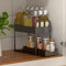 Panier de Rangement Coulissant à 2 Niveaux,Organiseur D'armoires de Cuisine,Tiroir Organisateur,Porte-épices pour Comptoir,Panier Coulissant sous évie,Cuisine,Salle de Bain (40 * 22 * 30.5cm（noir）)