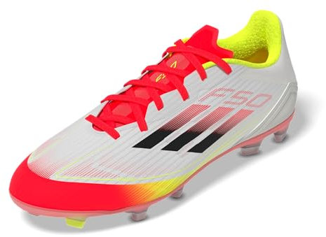 adidas F50 League Firm Multi Ground, Zapatillas Unisex Adulto, Blanco Negro Solar Amarillo, 44 EU