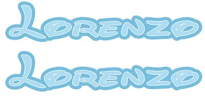 GamesMonkey® – Aufkleber für Kinderzimmer – 2 Stück – verschiedene Größen – Junge Mädchen Spiele Tür Schrank (Lorenzo, 20 x 4 cm)