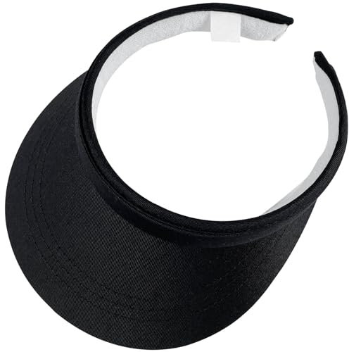 Womens Sun Visor Hat Black Visor Adjustable Clip On Visors Cap Outdoor Sports Golf Beach Travel Tennis Men Cap