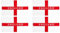 England Text Printed Pack Of 4 Flag 5ft + 3ft With Eyelet England Football