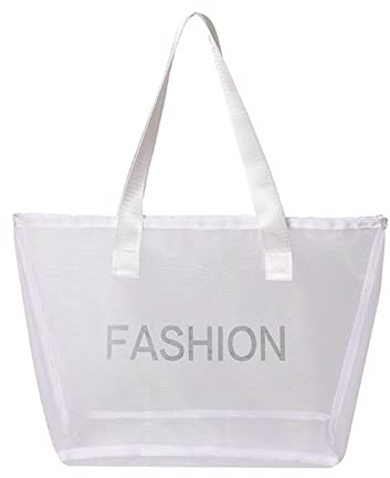 BOTCAM Aigner Taschen Damen 1 STÜCKE Beliebte Fashion Sheer Mesh Tote Mesh Tote Sheer Tote Damen Umhängetasche Reißverschluss Reisetasche Tote Geldbörse und Arbeitstasche Steckschloss (A, One Size)