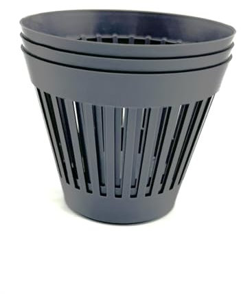 3 Stück Übertopf 13 cm mit Schlitze, grau im Set, Blumenübertopf für Zimmerpflanzen Orchideentopf Pflanztopf Blumentopf Deko Topf