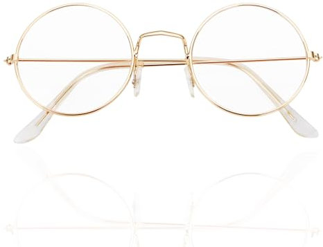 happymas Weihnachtsmannbrille - Nikolausbrille Brille Kostümbrille - Zauberer - rund Nickelbrille Brille Nikolaus rund Verkleidung Kostümbrille an Weihnachten als Nikolauskostüm, Weihnachtsmannkostüm