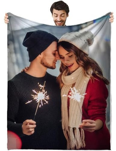 Personalisierte Decke, Decke mit Foto,Personalisierte Sofadecke Kuscheldecken mit Fotos, Personalisiert Warm Weiche Fotodecke, Geburtstage Geschenke für Freund, Liebhaber
