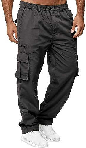 sdhienbb Herren Cargo Hose Camouflage Freizeithose Elastische Taille Arbeitshose Lange Baumwolle Jogginghose 8 Tachen jagdhose Herren Herren hosenträger mit Breiten Clips Legere Hose Herren