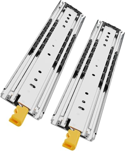 1 Paar Schwerlast Schubladenschienen Mit Schlossl, 1100 1200 1300 1400 1500 1600 1700 1800 1900 2000mm Schubladenauszug Vollauszug, Teleskopschienen(80in/2000mm)