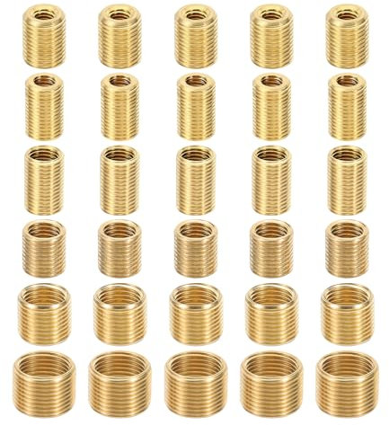 PATIKIL 6 Größen Gewinde Reduziermutter Einsatz, 30 Stück Männlich zu Weiblich Feingewinde Adapter Reparatur Einsatz Schraubhülse Reduzierer für Pendelleuchte