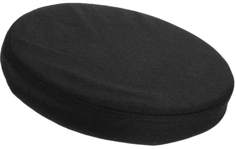SHOWERORO Rundes Kissen Bodenkissen Zum Sitzen Weiche Stuhlmatte Sommer Coole Stuhlauflage Memory-Schaum-hockerkissen Stuhlauflage Aus Baumwollleinen Stuhl Sitzmatte Parkauflage Flachs Black