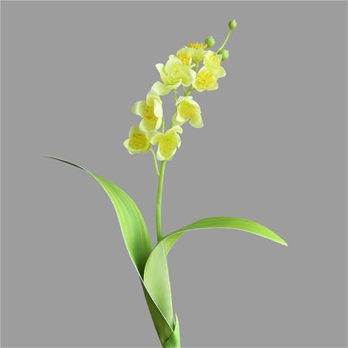JKUHA 3pcs Artificial Campanula, Cute Spring Style Silk Simulation Wind Chime Flower for Arrangement Room Decoration(Yellow and green)