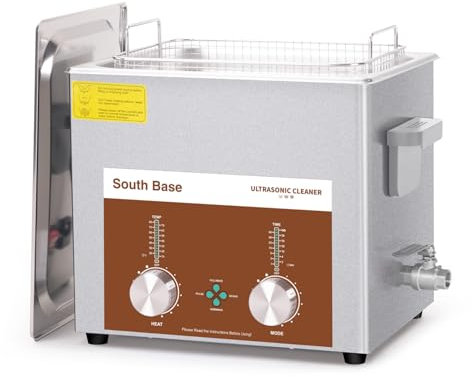 SOUTH BASE Ultraschallreiniger,10L 240W Edelstahl Ultraschallreiniger mit Reinigungskorb, Timer&Heizung,verschlüsselte Ultraschallreinigungsmaschine zur Reinigung von Teilen,Schmuck,Brillen,Ketten