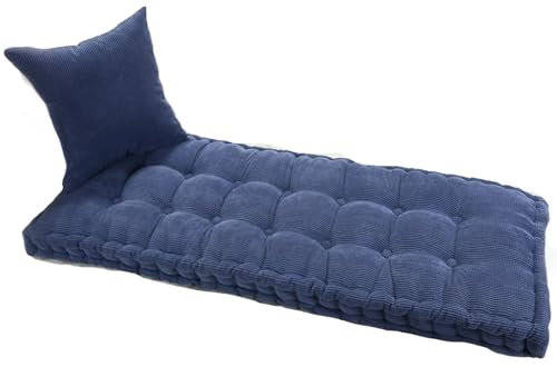 Bankauflage Weich und Bequem, Dick Sitzauflage Bank, Sitzpolster Bank Langlebig, Cord Bankkissen, Bankauflagen für Erkerfensterpolster, Sofakissen aus Holz, Rückenkissen usw., Sitzpolster(Blue,90x40cm