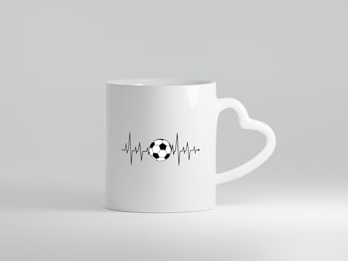 FuÃŸball Herzschlag | Fussballer | Verein Sport | Team - Herzhenkel Tasse - Kaffeetasse/Geschenk/Familie