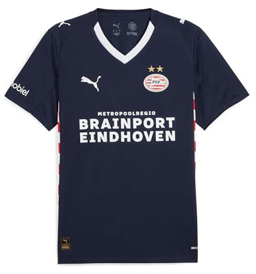 Puma Mens PSV Away Shirt 2025 2026 Adults Short Sleeve Domestic Replica Navy/White XXL