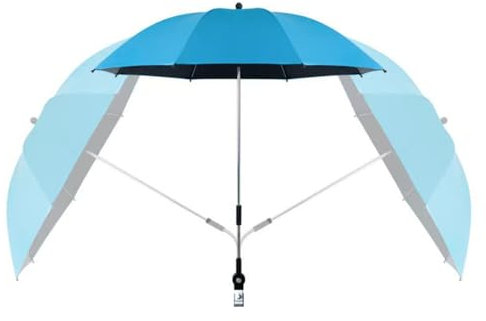Générique Parasol universel pour poussette, facile à monter, avec protection UV 50+, compatible avec tubes ronds et ovales, équipé d’un clip pour protéger les enfants du soleil. (Bleu)