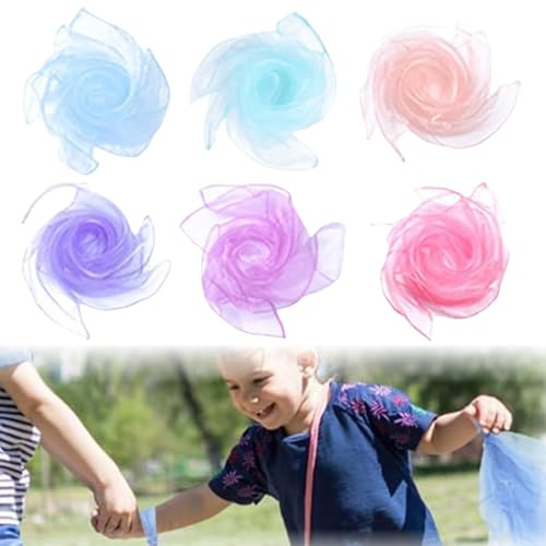 6 Pièces Foulard de Jonglage, Foulards Jonglage Couleur Foulard Danse, Foulard a Jongler Enfant