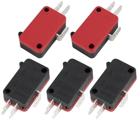 Micro Interruptor V-16-1C25 SPDT Tipo de Botón de Pin, 16A 250VAC - Aplicaciones Electrónicas y de Automatización,doble contacto interruptor de fin de carrera (5 Piezas)