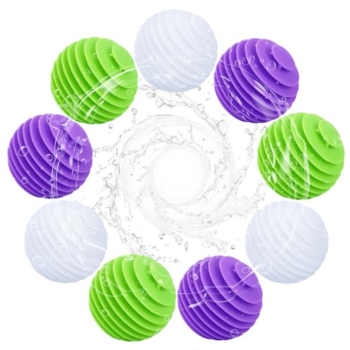 9 Stück Trocknerbälle Für Wäschetrockner,Waschbälle Für Daunenjacken,Wiederverwendbare Dryer Balls,Trocknen Ball, Waschball Für Waschmaschine,Trockner Bälle Für Heim Kleidung (Grün, Weiß, Lila)