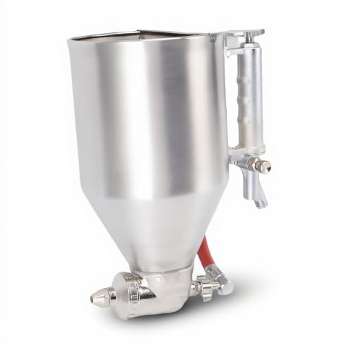 Jectse Pulverizador de Mortero de Cemento, Pistola Pulverizadora de Tolva de Aire de Acero Inoxidable con 6 Boquillas Intercambiables para Pintura de Paredes Exteriores, Pintura