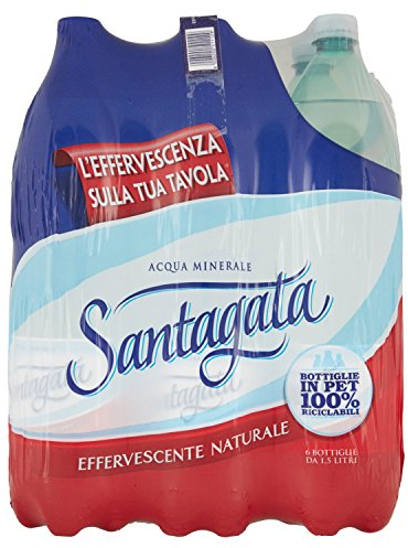Santagata, Eau minérale Effervescente naturelle - 6 bouteilles de 1,5 litre