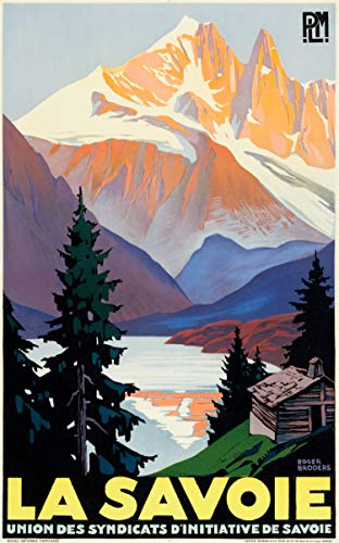Wallbuddy La Savoie Poster Alpes Montagne Poster, Auvergne Poster Rhône Alpes Poster Frankreich Poster Reise Kunst Dekor Montagne Impression Française (33 x 48 cm)