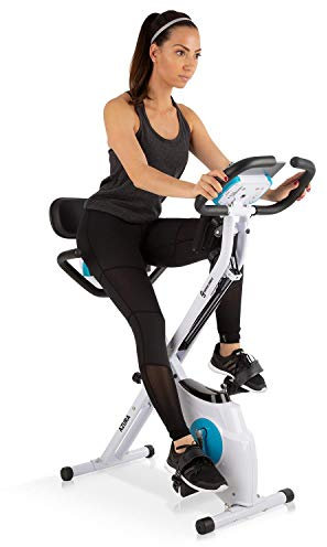 Capital Sports Azura M3 Pro Velo d'Appartement Pliable, Velo d'Exercice Cardio-training et Abdos, Cross Trainer, Home Trainer, Pedalier d'Appartement, Vélo d'Intérieur Magnétique, Support Tablette