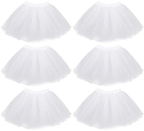 kilofly Set di 6 tutù da balletto per bambine, per feste di compleanno, principessa, vestito e gonna, Taglia Unica