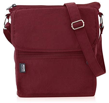 Peak Gear Crossbody Travel Purse with RFID Blocking Pocket and Lifetime Recovery Service Nylon Shoulder Bag, Burgunder, Einheitsgröße, Geldbörse - Burgunderrot